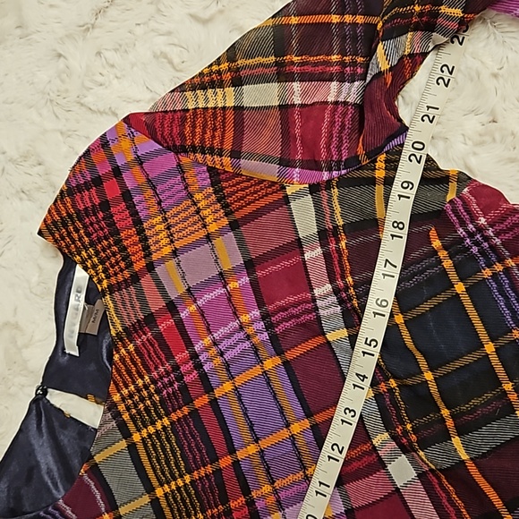 Nygard pink purple plaid long sleeve blouse lined fantastic sleeves Medium - Picture 6 of 8